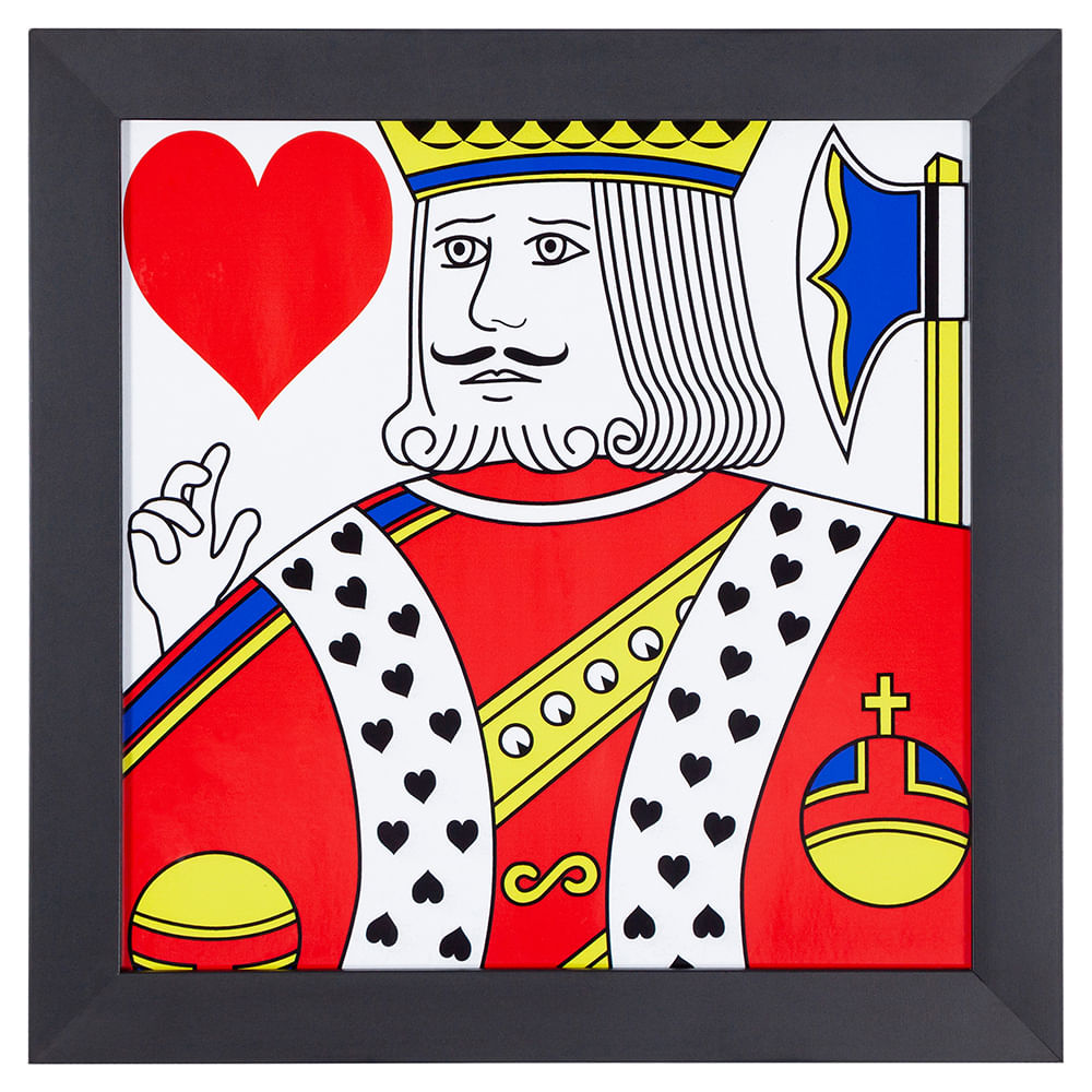 Quadro Baralho Poker Arte Rei de Copas Jogo Cartas