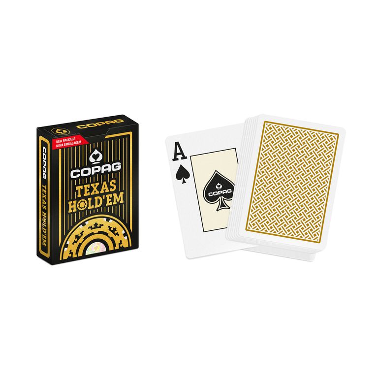Baralho Copag 100% Plastico Texas Hold'em Caixa Com 12 Gold Blue Cidade do  Poker - Cidade do Poker Mobile
